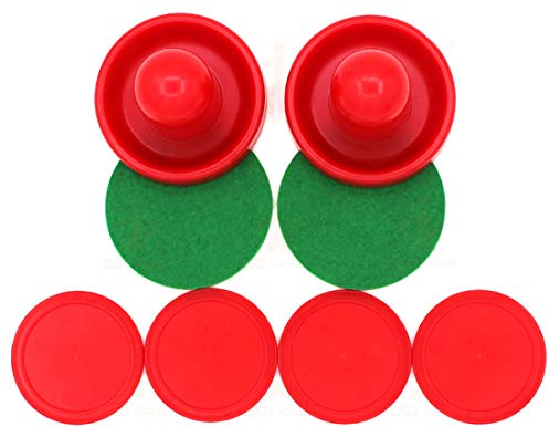 PULABO Air Hockey Zubehör Tischhockey Zubehör Pucks und Pusher Zubehör für Spieltische 2 Striker, 4 Puck Pack Kostengünstig und langlebig Hohe Qualität,Sicherheit
