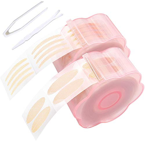1200 PCS Eyelid Tapes, Invisible Fiber Double Eyelid Tape Stickers, Eyelid Tape for Hooded Eyes Self-Adhesive Eye Tapes Fiber for Mono-Eyelids(with Fork Rods and Tweezers)