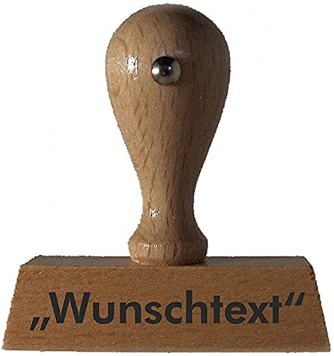 Holzstempel mit individueller Textplatte, Wunschtext, einzeilig, 6 cm, gleich online gestalten