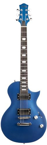 EART EGLP-610 E-Gitarre Solid-Body E-Gitarre, Custom Alnico-II Humbucker, Satin Sapphire Blue