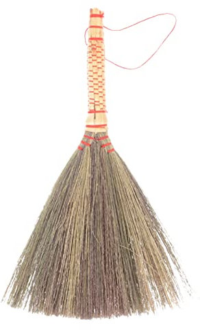 Veemoon Kleiner Haushaltsbesen Aus Bambus Strohgeflochtener Reinigungsbesen Für Sanfte Staubentfernung Multifunktional Platzsparend
