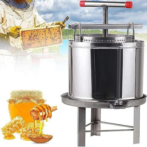 DPLWJPP Extractor Manual Miel Acero Inoxidable,Prensa Frutas De Vino,Gran Prensa Miel,Prensa Vino Uvas Prensa para Hacer Vino para Zumo Vino Sidra Aceite Oliva