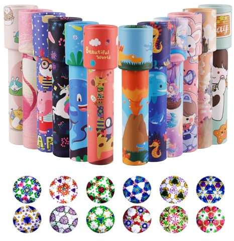 Dowdiles 12 Stück Kaleidoskop Kinder,Kindergeburtstag gastgeschenke,Kaleidoskop Bastelset,Kinder Mitgebsel,Lernspielzeug Für Jungen Und Mädchen,(12 Pcs Zufällige Farbe)