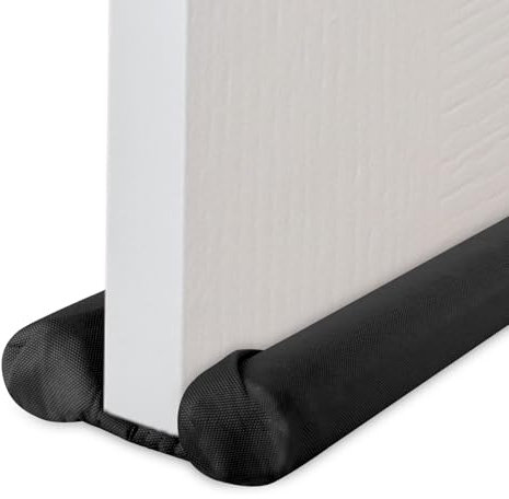 OEEYYT Zugluftstopper für Türen, 91cm Doppeldichtung Türdichtung, Türdichtung Zuschneidbar, Zugluft, Lärm, Kälte Und Insekt (Schwarz, 91cm)