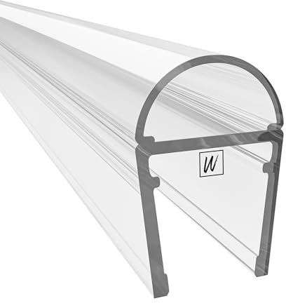 WAKA - Joint de porte de douche et lèvre de douche PRO-C - Qualité supérieure - Transparent - Pour porte de douche - 10-12 mm - Longueur : 1000 mm