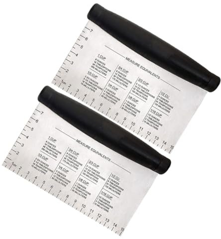 Cabilock 2 Cortadores De Para Fondant Herramientas De Plancha Más Suaves Raspador De Pan Plancha Espátula Raspador De Harina Cortador De Borde De Fondant Raspador De