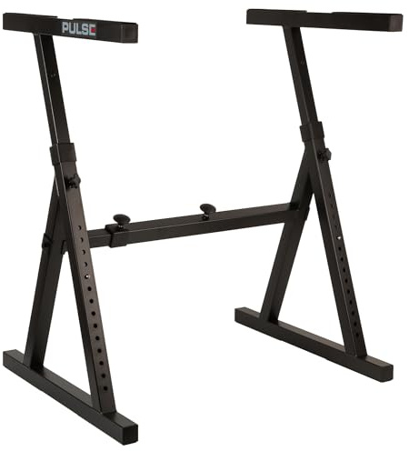 PULSE Heavy Duty Z Stand – Adjustable Keyboard & DJ Equipment Stand – Fits 88-Key Keyboards, CDJ, Turntables & Mixers – Max Load 80kg