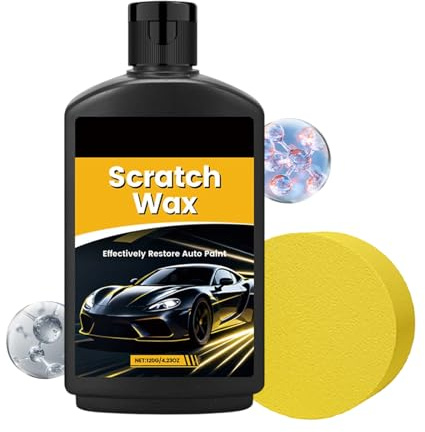 Eliminadora De Arañazos Para Coches - Pasta En Crema Con Esponja,Para Pulido De Automóvil,Limpieza y Restauración de Carrocería Exterior para Acabado de