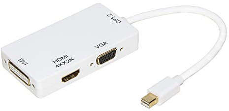 Link LKADAT1803 - Pack 3 Adaptadores Mini DisplayPort 1.2 Macho → HDMI® DVI VGA Hembra - 4K×2K - Compatible PC, Notebook, Monitor