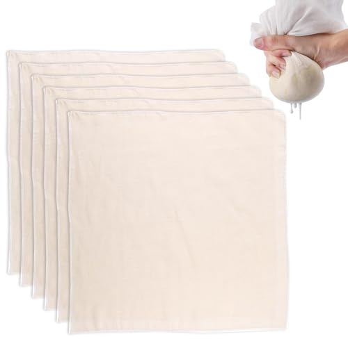 4 Piezas Telas Filtrante Reutilizable de Algodón Puro sin Blanquear 60x60 cm, Cheese Cloth Ultrafina Lavable para Filtrar Leche, Zumos, Queso Casero, Té, Café y Líquidos de Cocina