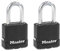 Master Lock, Magnum, robustes Außenvorhängeschloss mit Schlüssel – wetterfestes Gehäuse und schnittfester Bügel, ideal für Zäune, Tore und Geräteschuppen, 2er-Pack, Modell M115XTLF