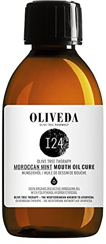 Oliveda I24 - Natürliches Mundziehöl Marokkanische Minze | Zahnöl, Öl ziehen, Ayurvedische Mundspülung | Ölziehkur - 200 ml