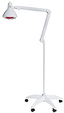 Gima Lampada per Terapia Infrarossi su Carrello, 250 W, per Trattamenti di Estetica, Fisioterapia e in Ambienti Sportivi, Ø 21 cm, Lunghezza del Braccio Articolato 90 cm (45 + 45)