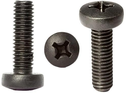 Tornillos de cabeza plana Phillips de zinc negro M5 (5 mm x 20 mm) de acero totalmente roscado DIN 7985 (paquete de 20)