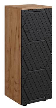 Vicco Midischrank Irma, Anthrazit mit Wabenstruktur, 30 x 81 cm mit 1 Schublade, 2 Fächer, Badezimmer