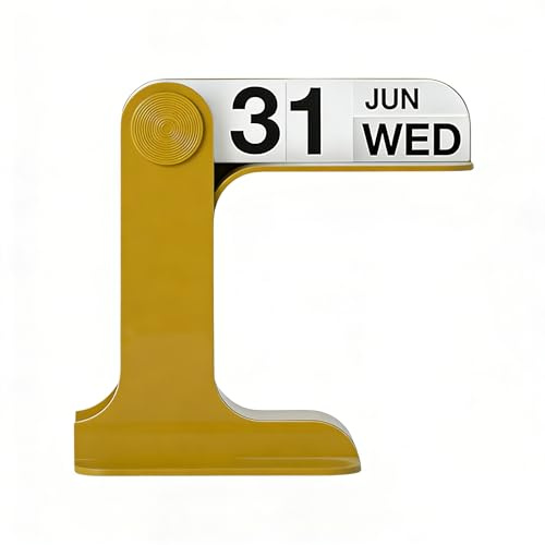 Beleda Flip Perpetual Calendar, Desk Calendar 2024-2025 For Daily Office Home Decor Desk Ornament Desk Accessories Home Office Decor Monthly Weekly Daily Desktop Perpetual Calendar (Yellow)