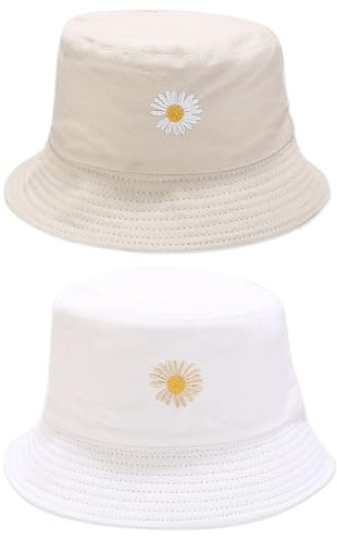 HTTDSLF 2 Piezas Sombrero de Pescador Reversible Bucket Hat Gorro Pescador Hombre Mujer Sombrero de Sol de Playa para Excursionismo Cámping Viaje