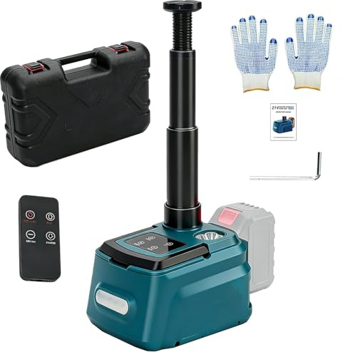 Elektrisk domkraft 5T för Makita 18 V-21 V batteri, trådlös bärbar domkraft med LED-ljus, 155–450 mm lyfthöjd, perfekt för bil, SUV, lastbilar, bilar, däckbyte och verkstadsreparationer (stil B)