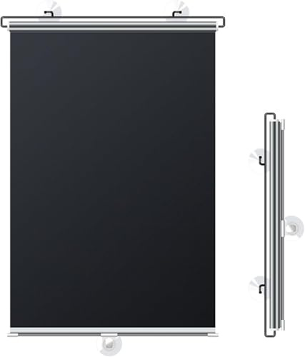 Suction Cup Roller Blinds for Windows, Black Blackout Roller Blinds, No Drilling Sunshade Thermal Insulation and Sun Protection Privacy Screens,Retractable Portable Curtains
