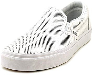 Vans Classic Slip-on, Sneakers Basses Mixte Adulte, Blanc (Perf Leather/White), 36.5 EU (4 UK)