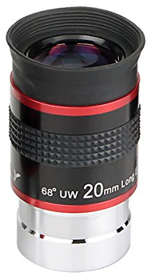 Svbony Teleskop Okular 1,25”, 20mm Weitwinkel Planetenokular 68° FMC Beschichtung Astronomie Zubehör, Kontrastreichere Bilder, für Mondoberflächenplaneten Hellen Nebel