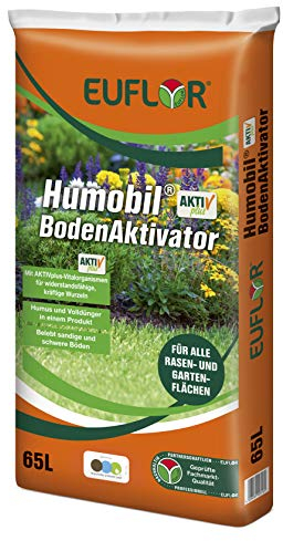 Euflor Humobil® Activplus 65L Activateur de Sol, Fertilisant Humus de qualité et Engrais Complet équilibré • pour la pelouse, la réparation du pelouse, la sécheresse et Le Manque nutritif