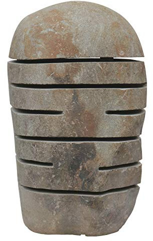 STONE art & more Steinlaterne mit Leuchtschlitzen, 60-65 cm, Naturstein, Flussstein, Deko Garten, frostfest