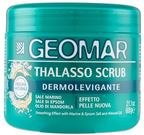 GEOMAR | Dermolevigante Thalasso Peeling, Effekt wie neue Haut, Mit Meersalz, Epsom-Salz und Mandelöl, Made in Italy, 600 g