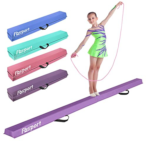 FBSPORT 240 cm Schwebebalken Kinder Faltbarer Balken Turnen Balance Beam für Zuhause Training Klappbarer Schwebebalken Gymnastik Gymnastikbalken mit Rutschfestem Boden und Tragetasche