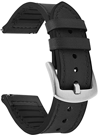 Fullmosa 22mm Correa Reloj Cuero y Silicona,Pulsera Reloj Híbridas de paraGarmin Forerunner 255/Venu 3/2/Vivoactive 4(45mm);Samsung Gear S3 Classic/Frontie/Galaxy Watch 46mm/Watch 3 45mm