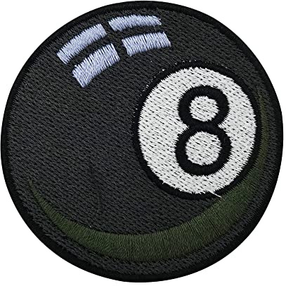 Finally Home svart 8 Billiard bolllapp för strykning | retro lappar, vintage strykbild, biljardkula strykmärke påstrykning, patch