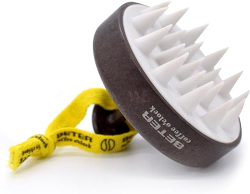 Beter - Massage Brush, Ideal for Exfoliating - Coffee O'clock, Scalp Massaging Brush, Hair Scrub, Scalp Massager, Deep Cleansing, Scalp Brush, Silicone Scalp Massager, Ideal for Travel, Shampoo Brush