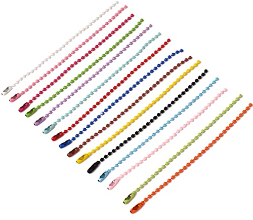 Lot de 150 chaînes à boules colorées en métal pour la fabrication de bijoux, les loisirs créatifs, décoration de Noël à suspendre
