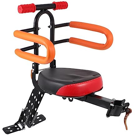 Sosoport 1Stk Kindersitz kinderfahrradständer Fahrrad Kinderstuhl Babywippe Falten Kinderautositz Fahrrad vorne montierter Stuhl Kinderfahrradsattel faltbar Gurt Zubehör Kleinkind Stahl