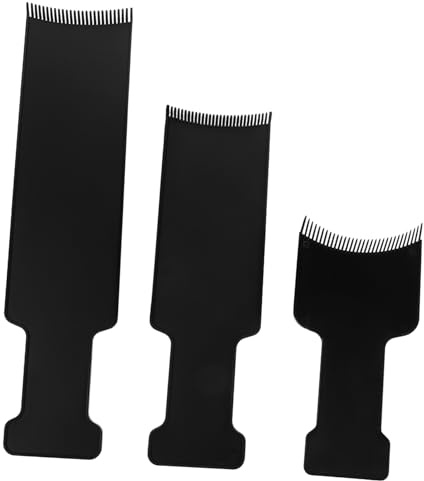 minkissy 3pcs Hair Coloring Boards Hanging Ears Black Small Medium Large Balayage Highlighting Paddle Set for Professional Hair Stylists at Salon or Home