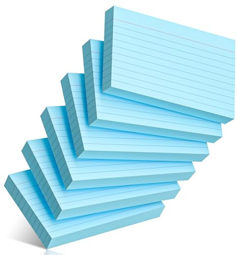 300 Count Index Cards 3 x 5 Inch Ruled Blue Index Cards, Flash Cards College Ruled for School, College, Office and Home Organization, Durable Study To Do List Note Cards with Ruled Lines