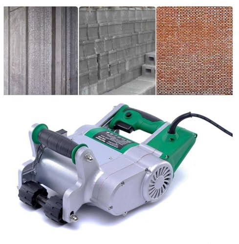 Kindevieft Wall Line Cutter, Electric Wall Chaser Slotting Machine, Groove Cutting Concrete Cutter 1100W Wall Groove Cutting Machine for Brick Grooving Slotting Power Masonry Saw