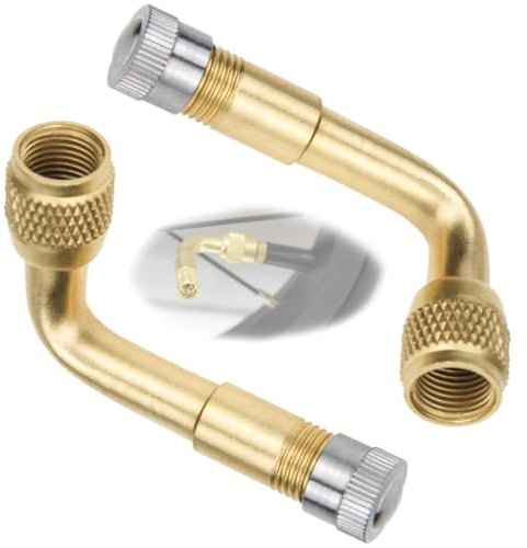 XYTAHDM Estensione valvola in rame, 2 Valvole di Estensione a 90 Gradi in Rame, adattatore per valvola angolare, prolunga valvola pneumatica, per auto, moto, bicicletta, scooter (90°)