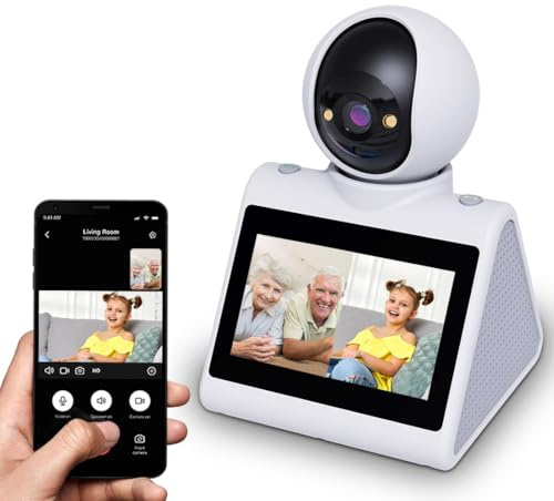 SIYZHOP Two Way Video Camera with 4.3inch Big Screen,2K Indoor Pet Dog Camera with App,Nanny Cam,Baby Monitor,Monitor for Baby/Elder/Nanny/Dog/pet