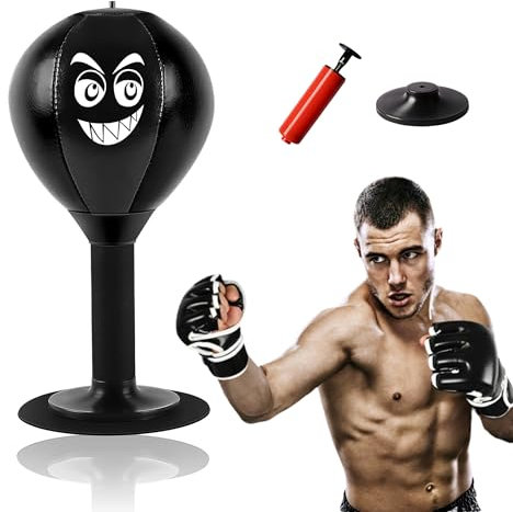 Punchingball Tisch, Freistehender Desktop-Boxsack Mit Saugnapf, Rage Bag Desktop Punching Bag Mini Boxsack für Aktivität zu Hause und im Büro zum Stressabbau