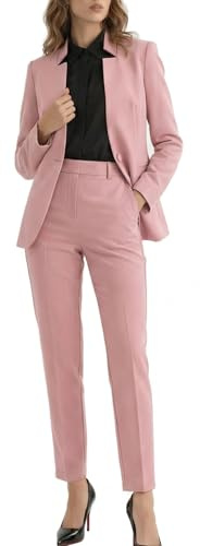 Ava Luke Traje de Mujer Elegante con Chaqueta y Pantalón – Conjunto Formal para Oficina, Eventos y Negocios – Tailleur Mujer Ajustado y Cómodo