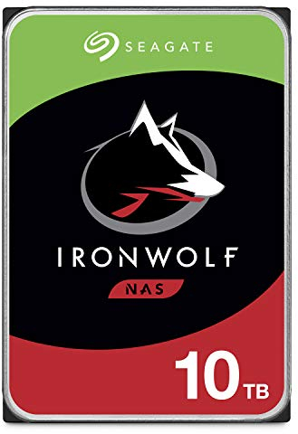 Seagate IronWolf 10TB NAS interne Festplatte HDD - CMR 3,5 Zoll SATA 6Gb/s 7200 RPM 256MB Cache für RAID Network Attached Storage, mit Rescue Service (ST10000VN0008)