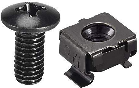 uxcell M6 x 12mm Cage Nuts and Screws Carbon Steel for Rack Mount Server Shelve Cabinet Set of 10