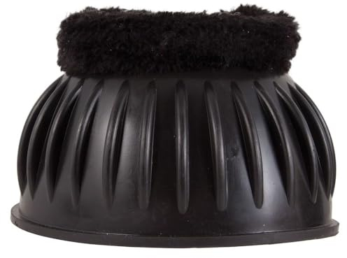 Dura-Tech Double Lock Bell Boots with Fleece Lining | Color Black | Size Large | Ultimate Hoof Impact Protection | Horse Comfort & Secure Fit