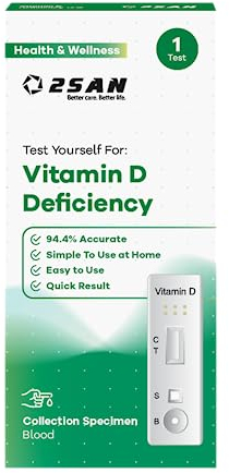 2SAN Vitamin D Test Kit for Home Use - Accurate Vitamin D Blood Test for Detecting Vitamin D Deficiency - Single Pack