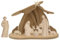 Akantus Leonardo Weihnachtskrippe aus Holz: 8er Set mit Stall HL.Nacht klein (13 cm, Natur)