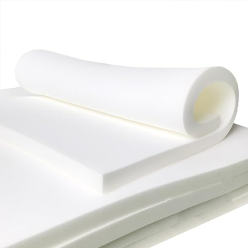 XIEMINLE Imbottitura in schiuma bianca ad alta densità, imbottitura in schiuma spessa tagliata a misura, solida schiuma per sedia da pranzo, finestra, panca, poltrone (spessore 5 cm, 90 x 30 cm)