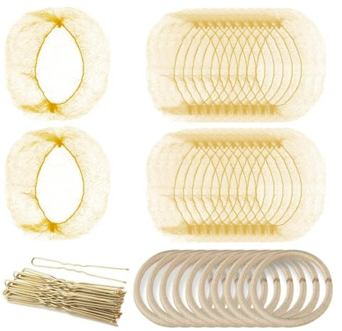 80 Pcs kits de réseautage,30 Pcs brown Filet Cheveux,Filet Chignon Invisible Élastique,Accessoires de Cheveux pour Infirmière,Ballet, Danse,Avec 40 Pcs Pinces à Cheveux & 10 corde à cheveux (Blonde)