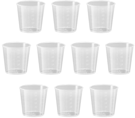 ITECHNIK 10 piezas 30 ml taza de medición de plástico vaso mezclador laboratorio y cocina y pintura accesorios