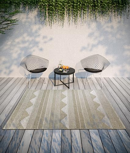 Villeroy & Boch Elisabeth Alfombra Moderna para Interior y Exterior, Tejido Plano Moderno, Bohemio, étnico, Öko-Tex Resistente a la Intemperie y a los Rayos UV, para balcón, terraza, jardín, Color